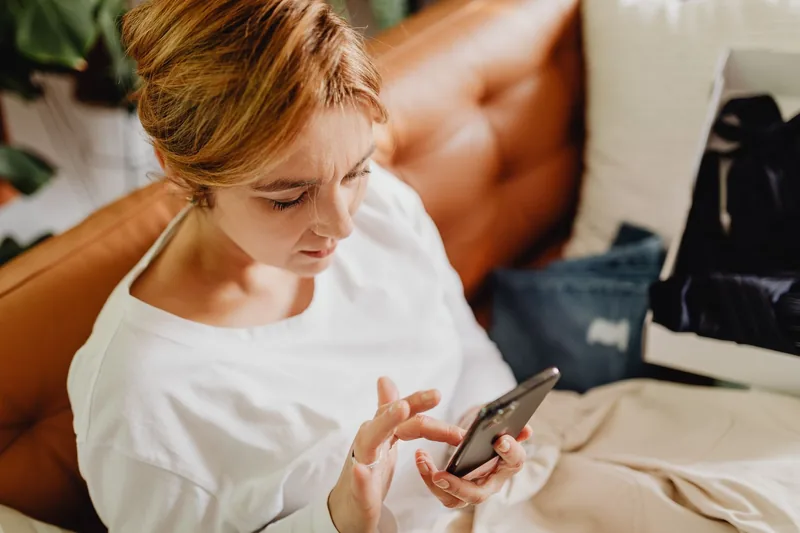 Customer browsing a business on their phone