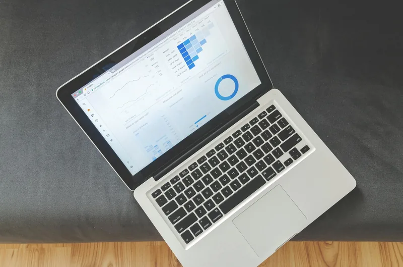 Website traffic and analytics on a laptop screen