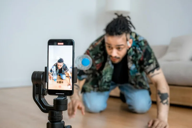 A customer filming a short video review of a product on their phone