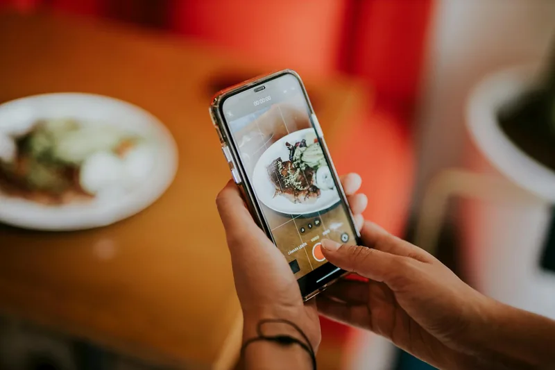 A customer photographing their order to share on social media