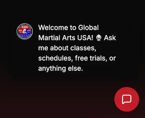 AI chat widget — opening view