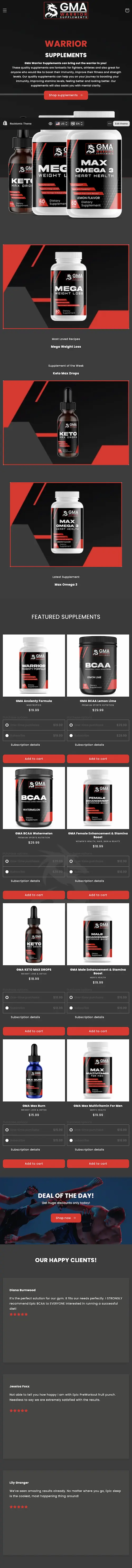 Old GMA Warrior Supplements site