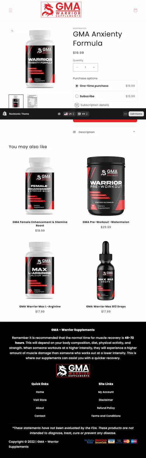 Old supplements 'you may also like' grid