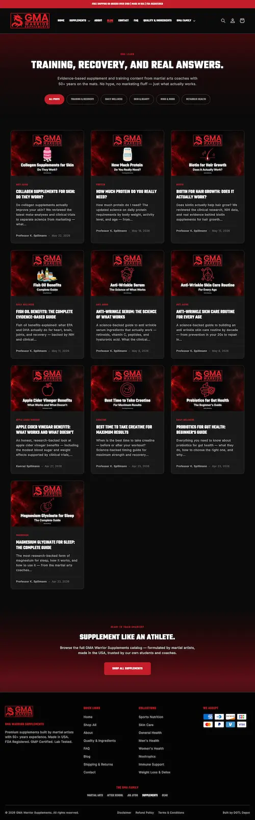GMA Warrior Supplements SEO blog