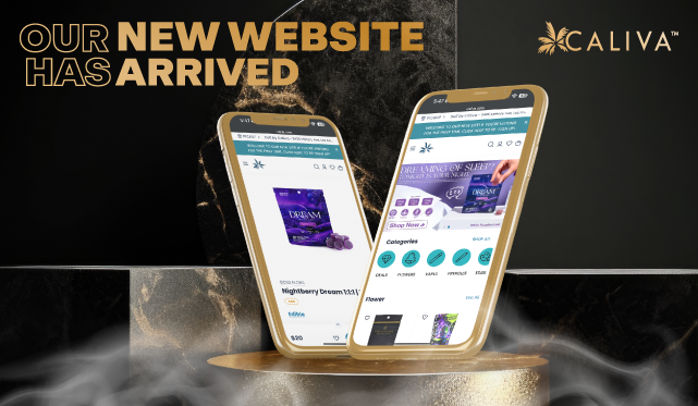 Our New Website Has Arrived · Caliva launch banner