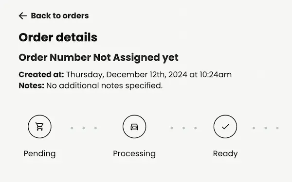Live order status tracking