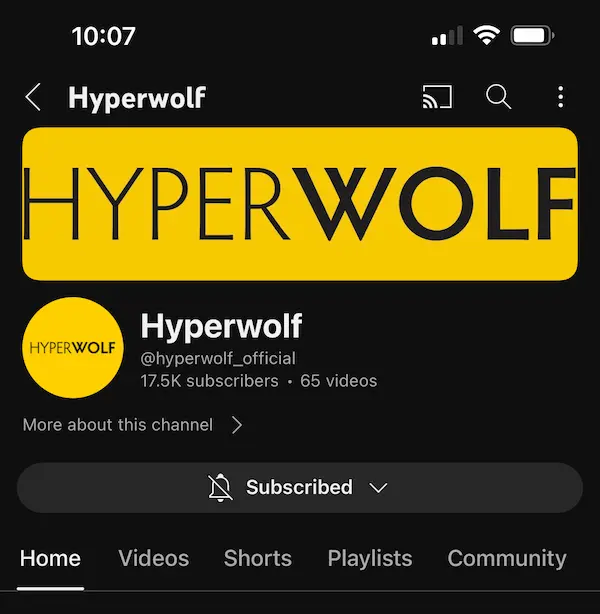 Hyperwolf YouTube channel